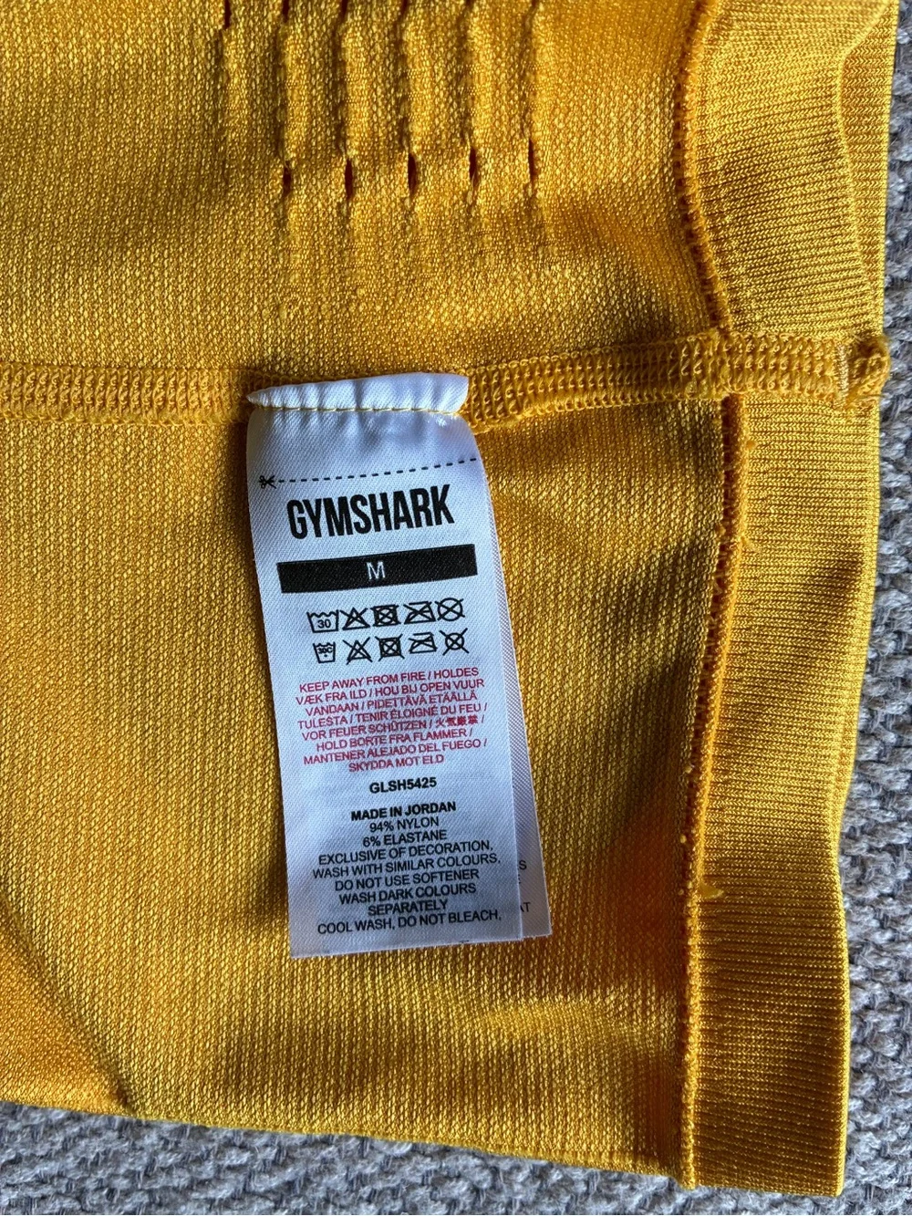 Gymshark Seamless Biker Shorts Women M .Mustard Yellow High Waisted Activewear.